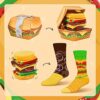 Funny Food Burger Socks Box