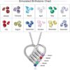 Heart Necklace with Simulated Birthstones Gift Review