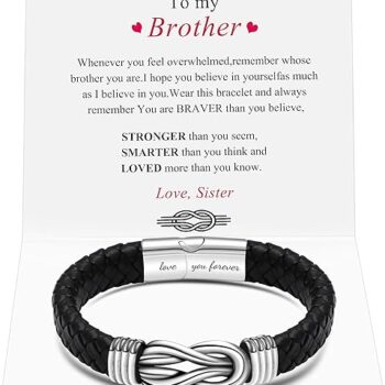 Black Braided Leather Bracelet Gift Review