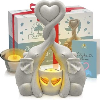 Elephants Love Candle Statue Gift Review
