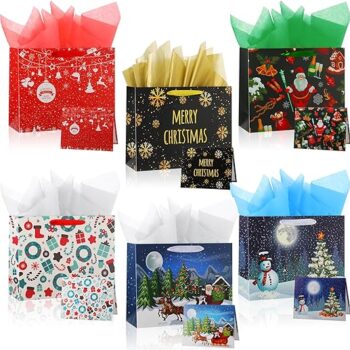 Christmas Bags with Tissue Paper and Cards Gift Review