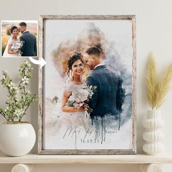 Watercolor Couple Portrait Gift Review