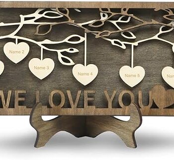 Wooden Family Tree Plaque with Engraved Names Gift Review