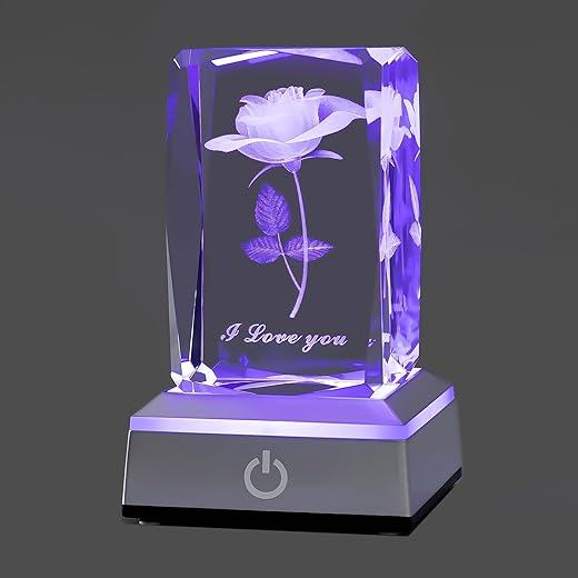 3D Rose Crystal Nightlight Gift Review