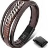 Mens Bracelet Leather and Steel Gift Review