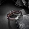 Mens Bracelet Leather and Steel Gift Review