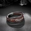 Mens Bracelet Leather and Steel Gift Review