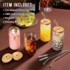 Drinking Glasses with Bamboo Lids Set Gift Review