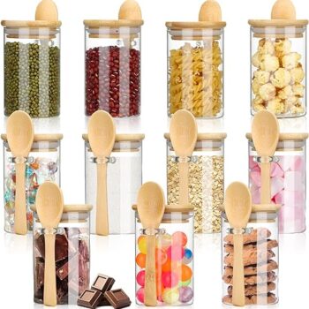 12 Sets Glass Jars with Bamboo Lids and Spoons Gift Review