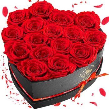 16 Fresh Forever Roses in Heart Box Girft Review