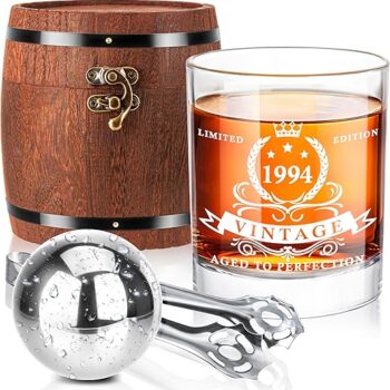 Whiskey Glass Set in Barrel Box Gift Review