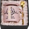 Pink Coffee Mug with Gold Pattern Gift Review