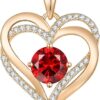 Love Red Heart Birthstone Necklaces Gift Review